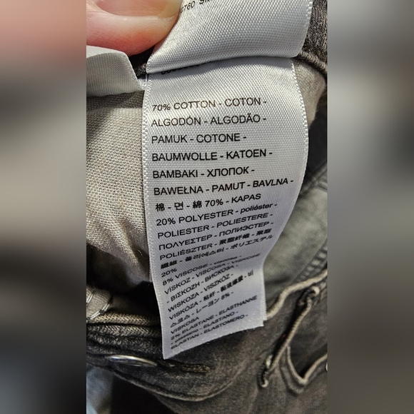 Levi's Stellar Stretch Mid Rise Boyfriend Relaxed Charcoal Grey Taper Jeans 32 - Picture 10 of 11